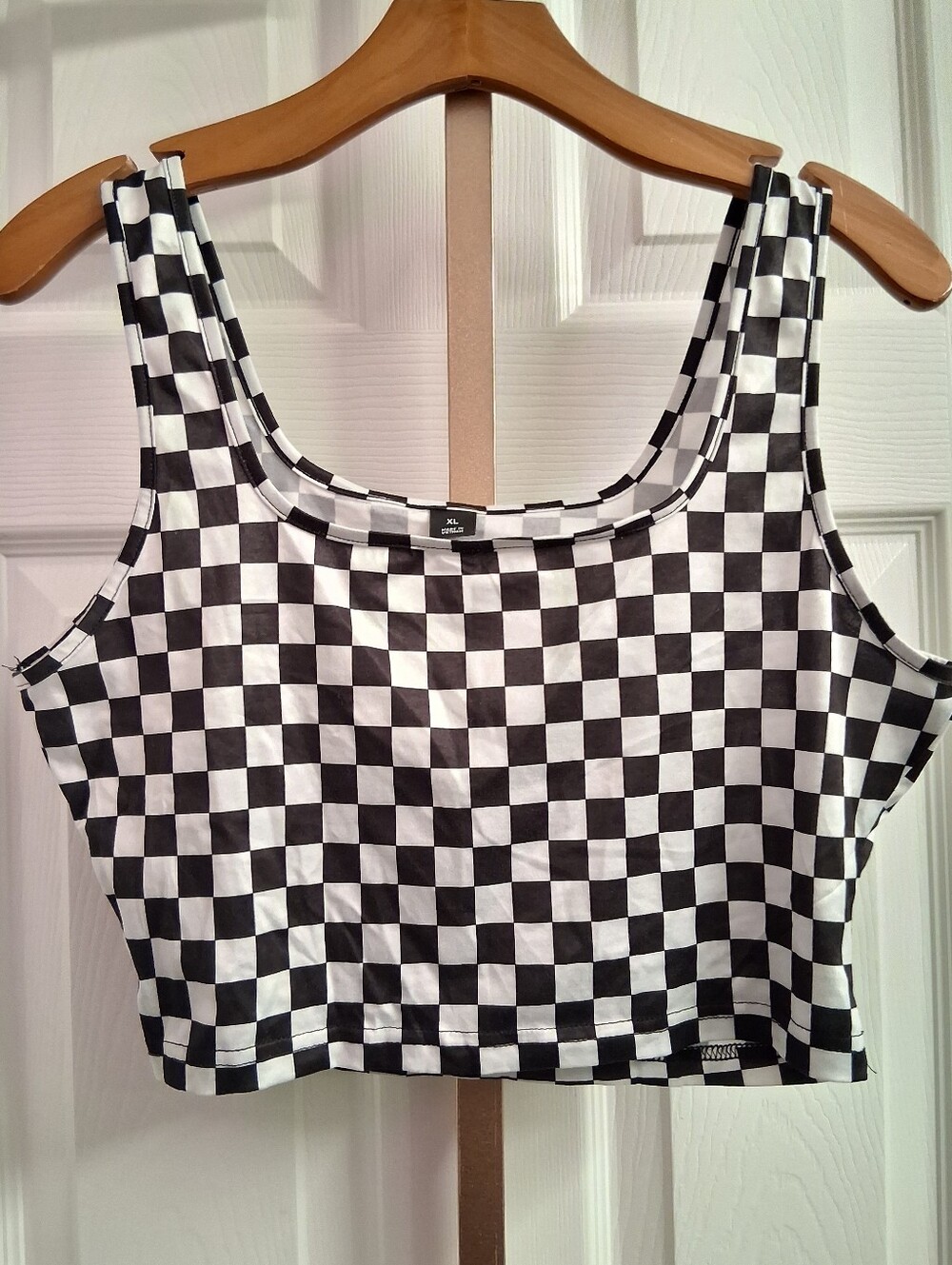 Juniors XL Plaid Crop Top Tank Top